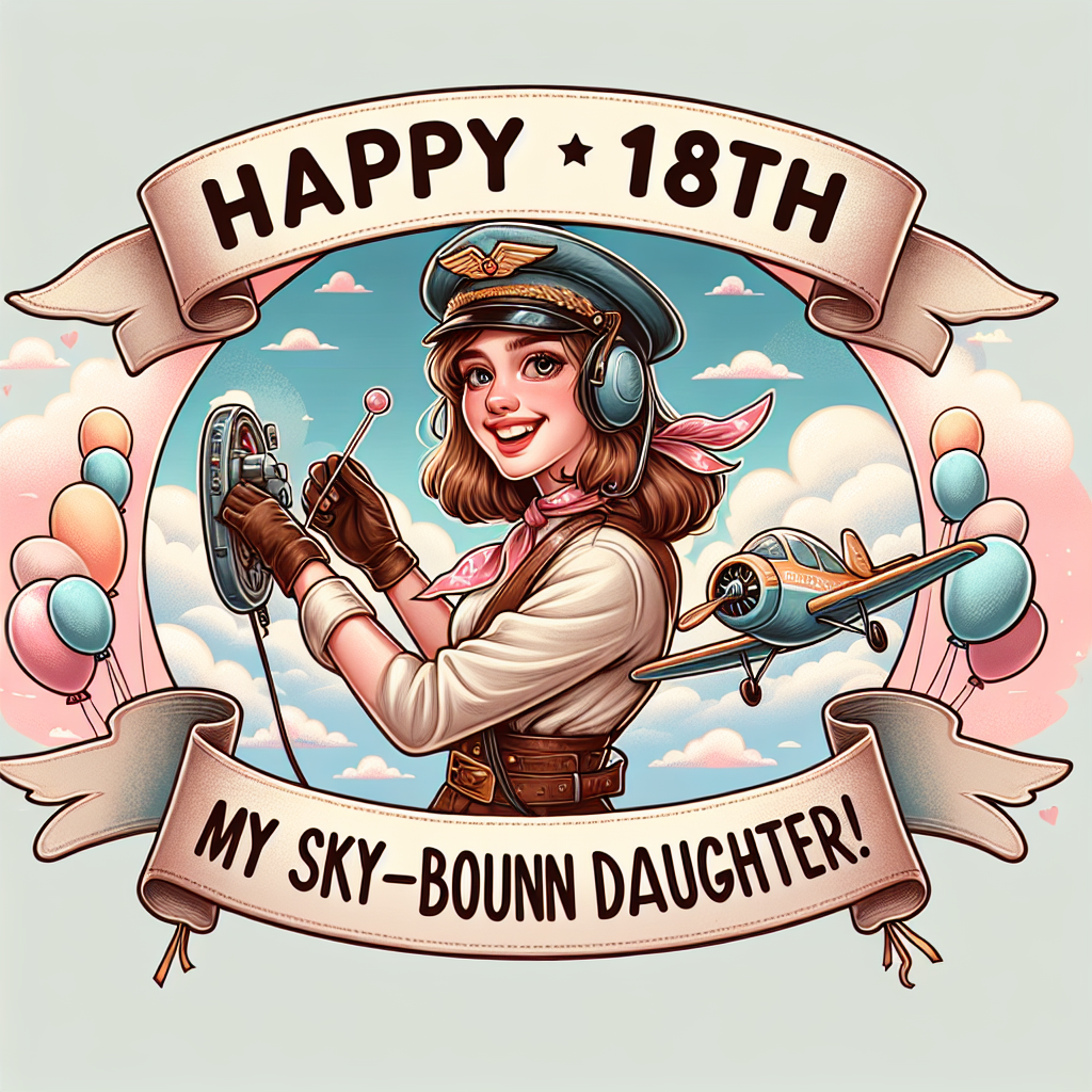 18th birthday, Daughter, and Wants to be an airline pilot Birthday Card