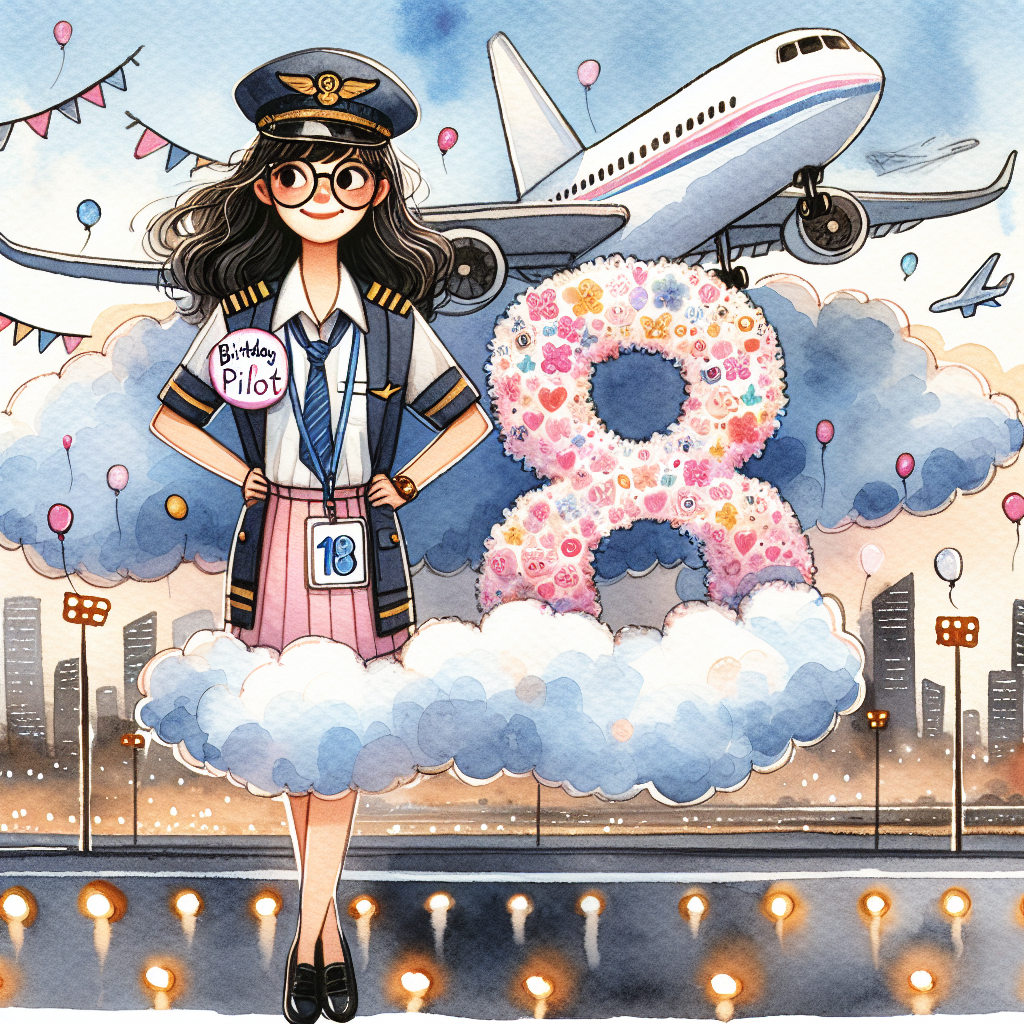 18th birthday, Daughter, and Wants to be an airline pilot Birthday Card