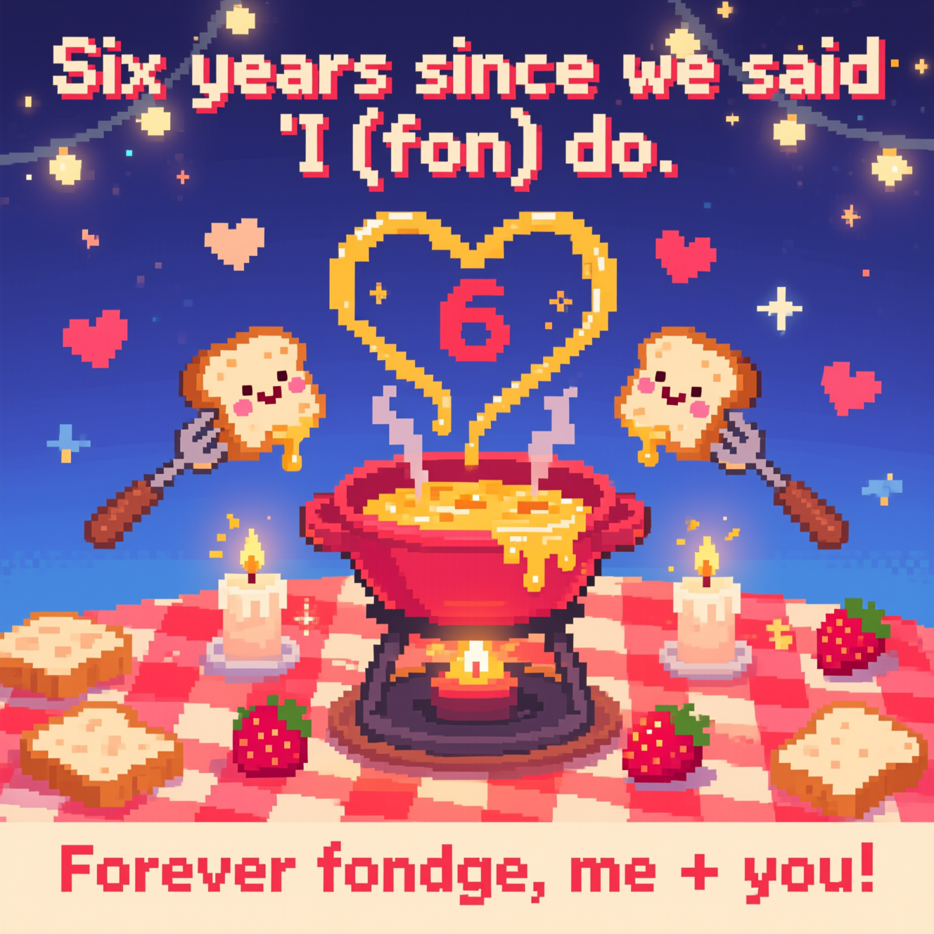 Fondue, and Anniversary Card