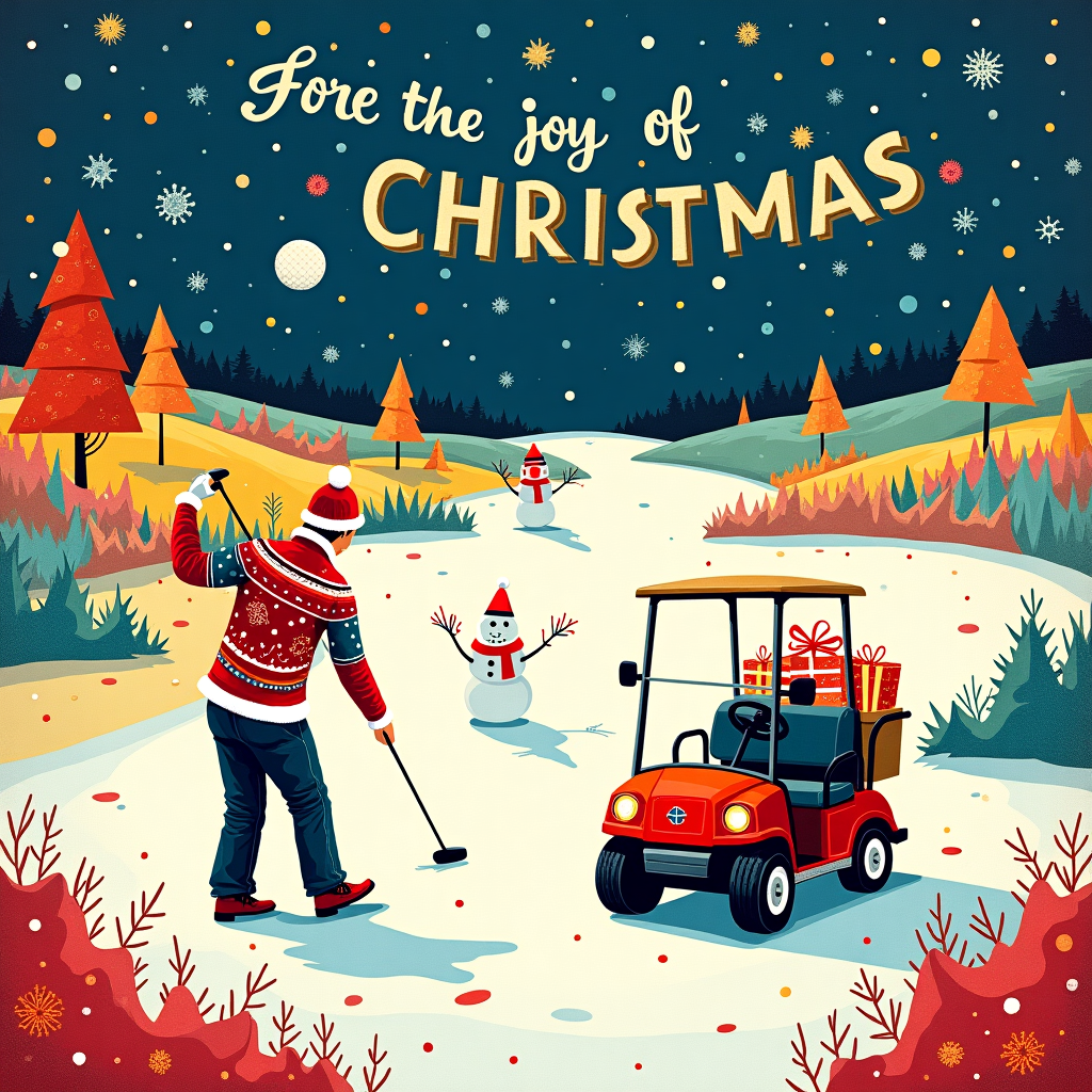 Golf funny Christmas Card