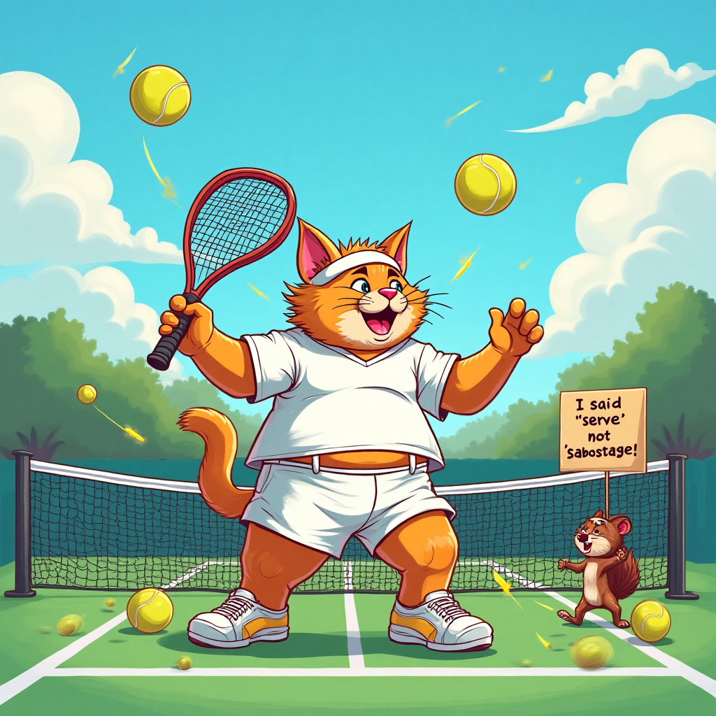 Tennis, Cat, and Birthday Card