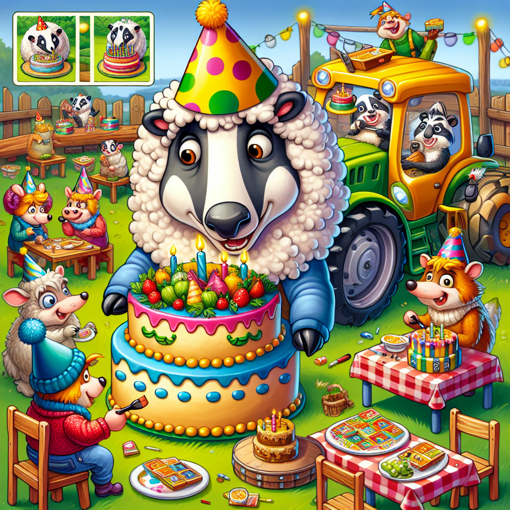 Badger faced sheep , Tractor, Tabletop games , and Workshops Birthday Card