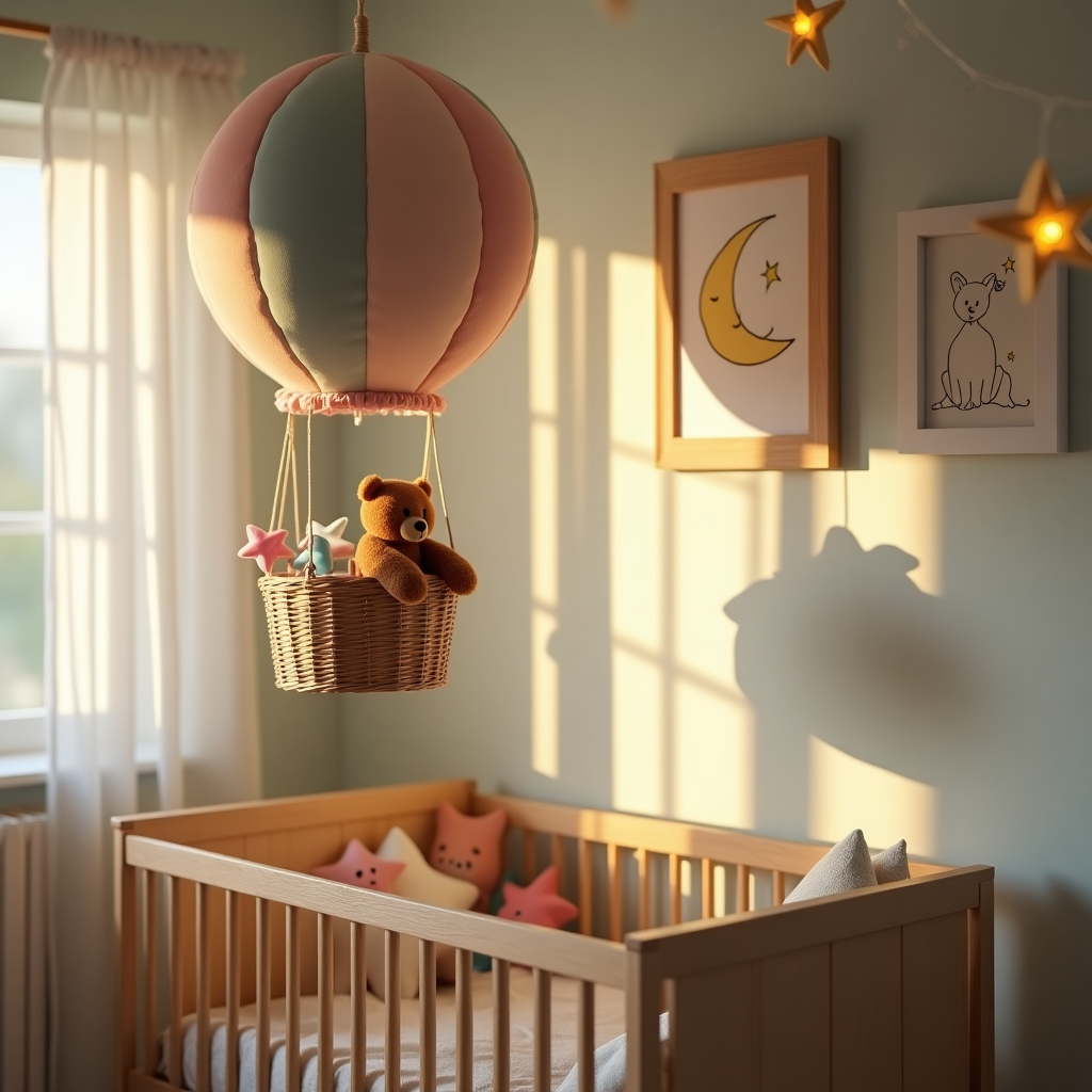 Baby , Ballon , Teddy, Stars, and Cartoons New-baby Card