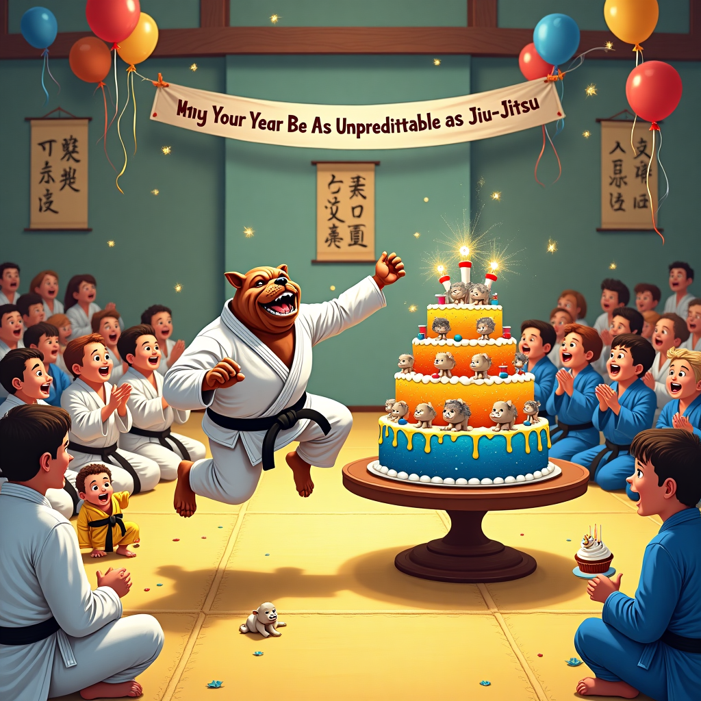 People doing jiu jitsu Birthday Card