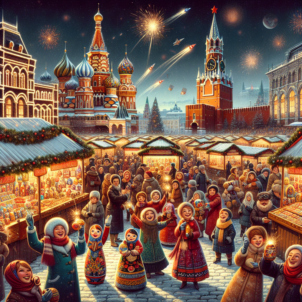 Russia, and New years celebration Christmas Card