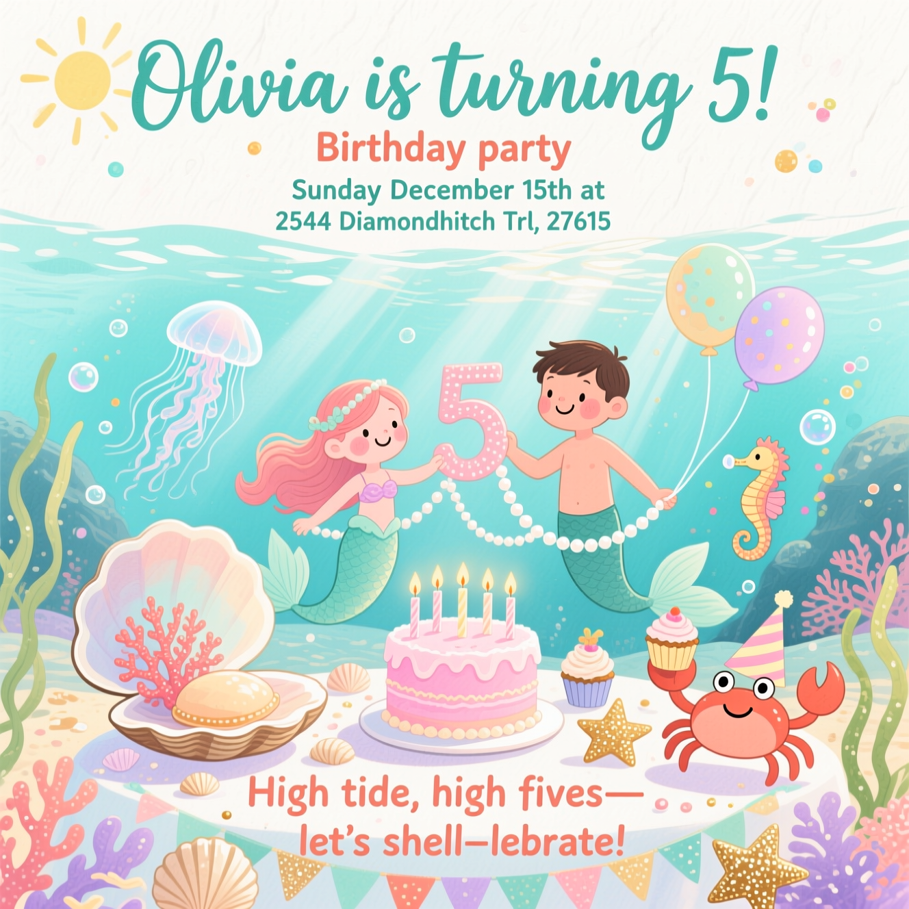Mermaids and mermen, and Birthday Card