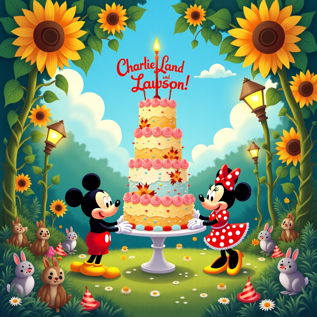 Minnie and Mickey Mouse Birthday Card