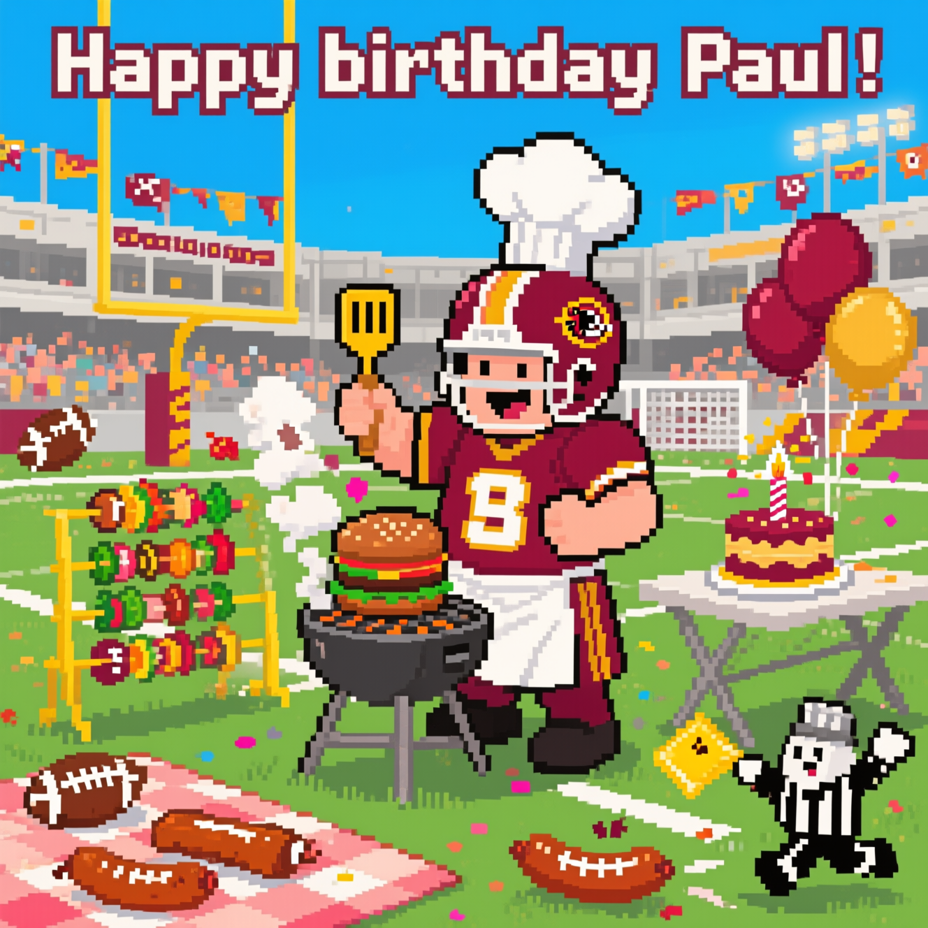 Washington Commanders , cooking, Football, and Birthday Card