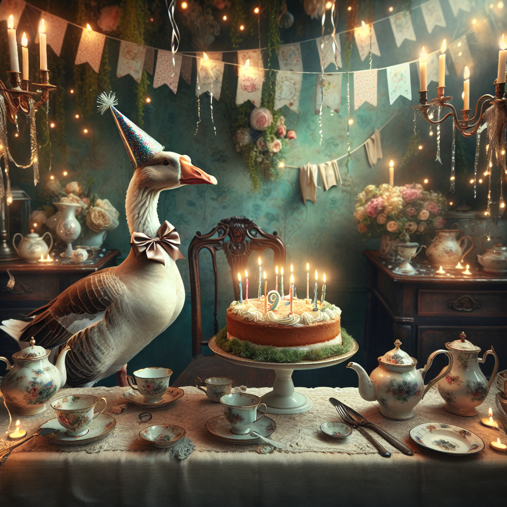 Goose tea Birthday Card