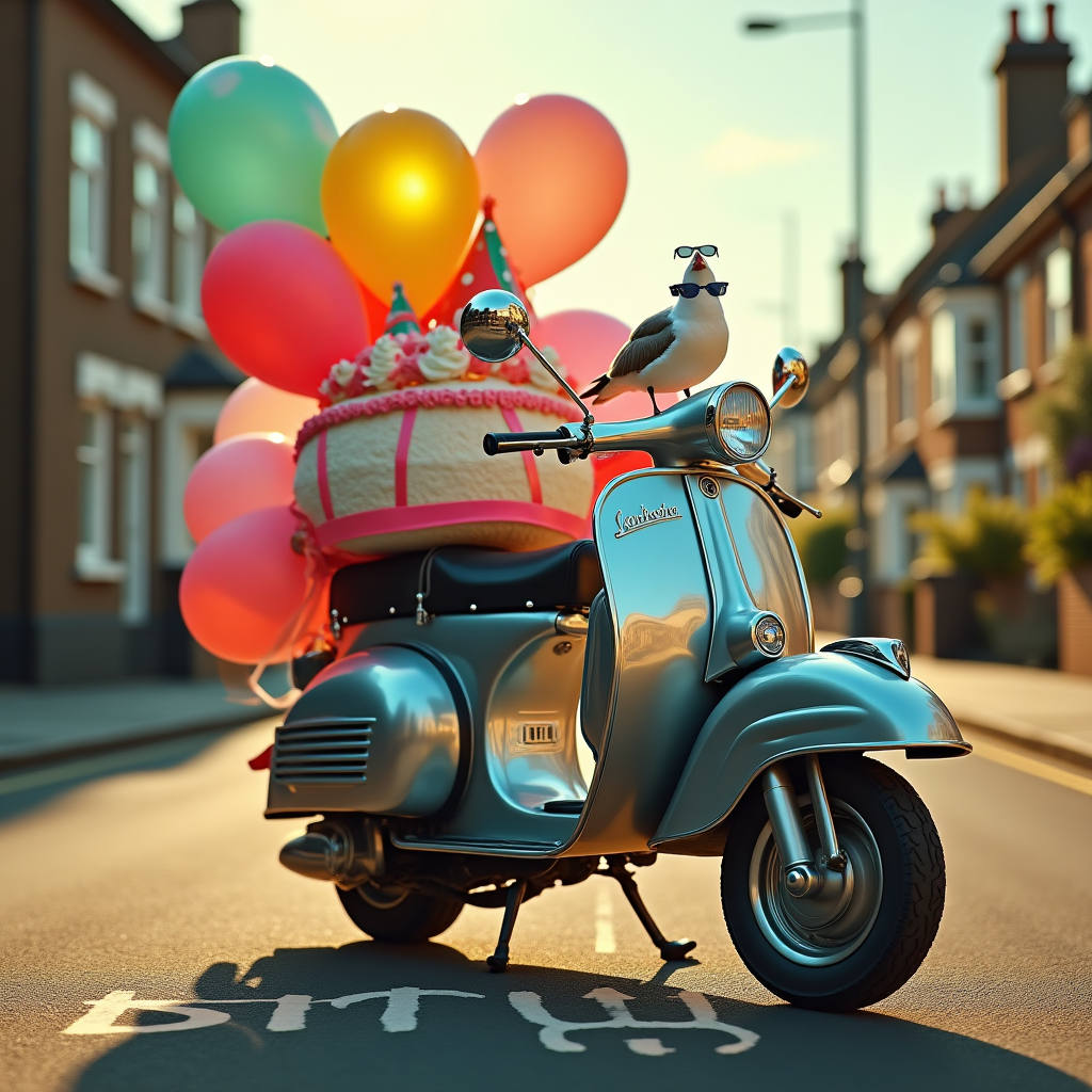 Lambretta scooter , and Birthday Card