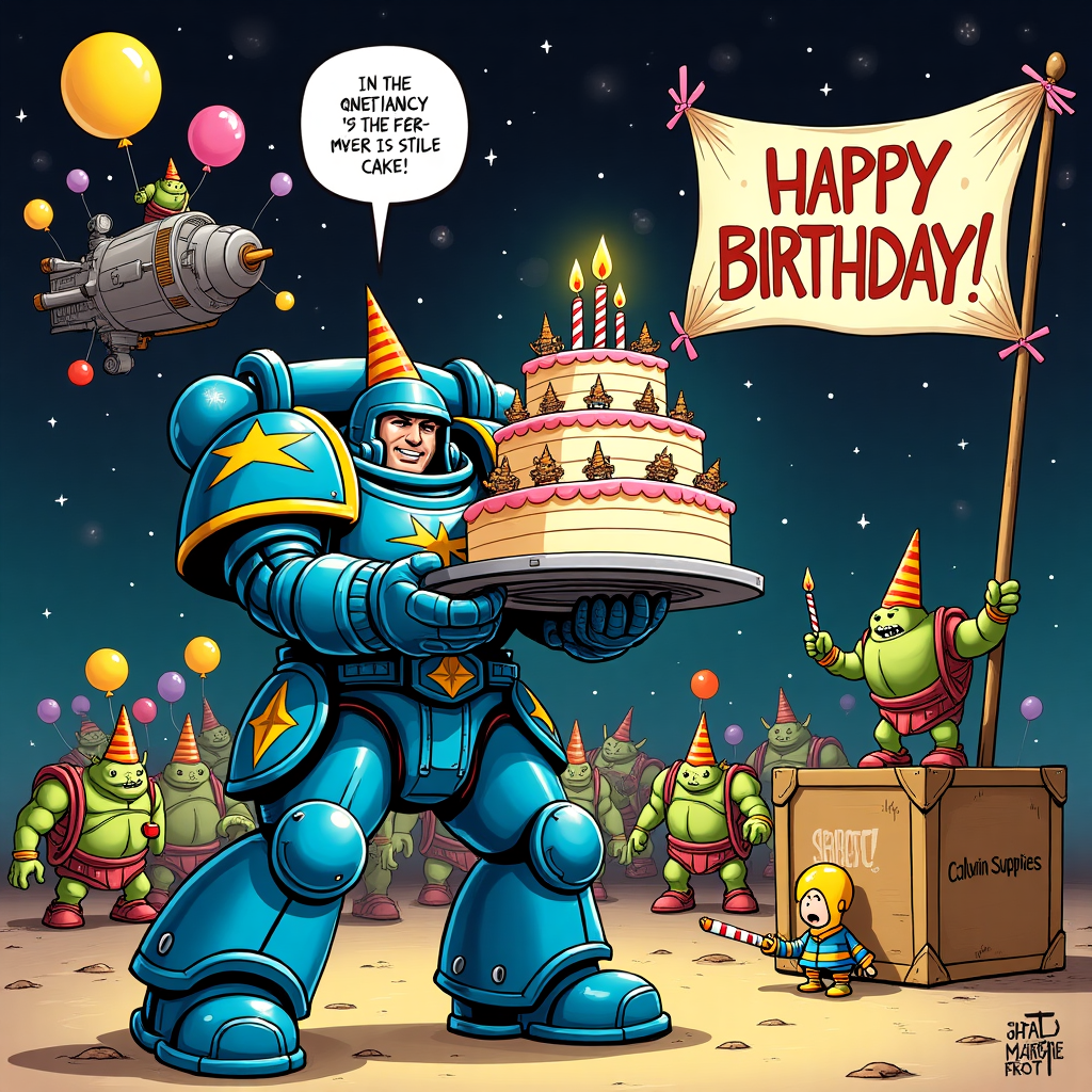 Warhammer 40k, Space marines, and Birthday cake Birthday Card