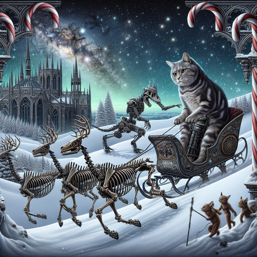 Warhammer, Necrons, Tyranid , Imperial knight, and Tabby cat Christmas Card