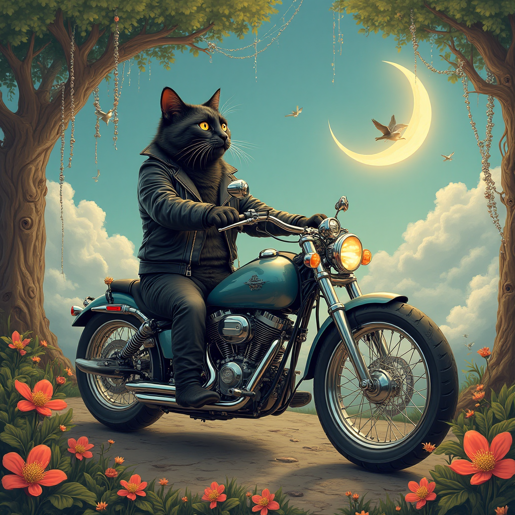 Cats , Motorcycles , Black metal, and Birthday Card