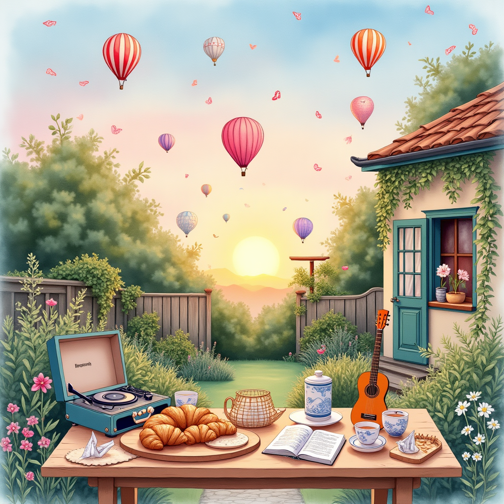 Plants, music, meditation, our house, Bristol balloon fiesta, travel to Japan, baking bread, and Anniversary Card