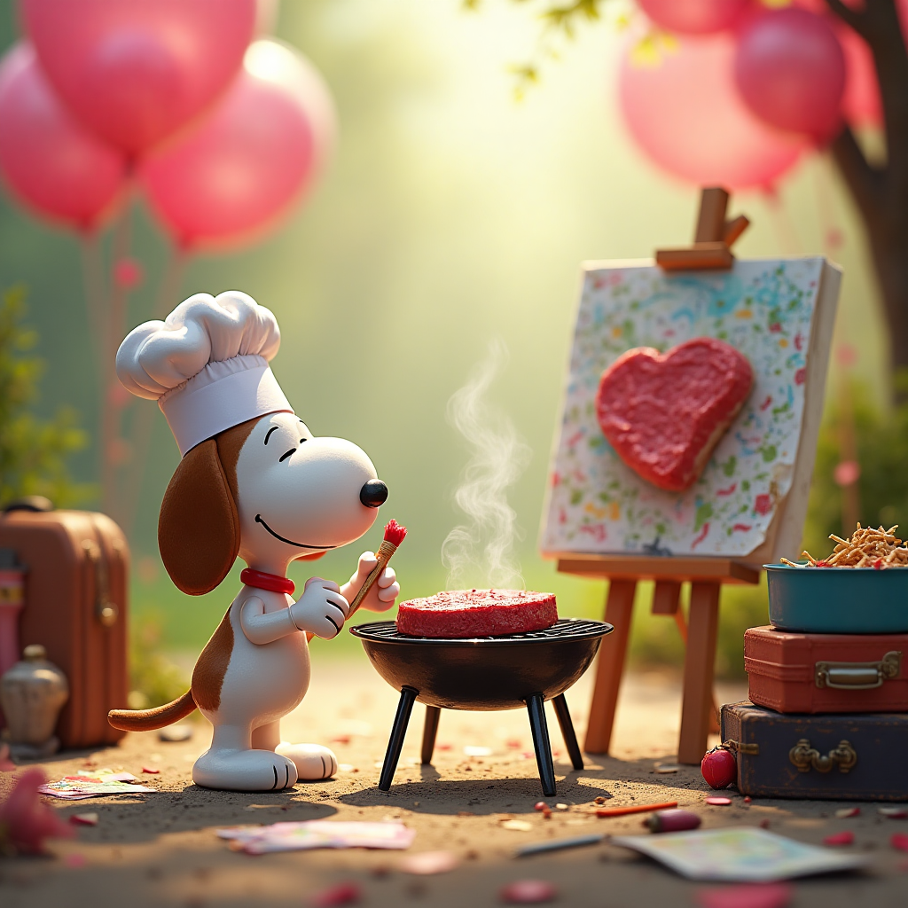 Snoopy , Steak, Travelling, Pink, Painting, and Birthday Card