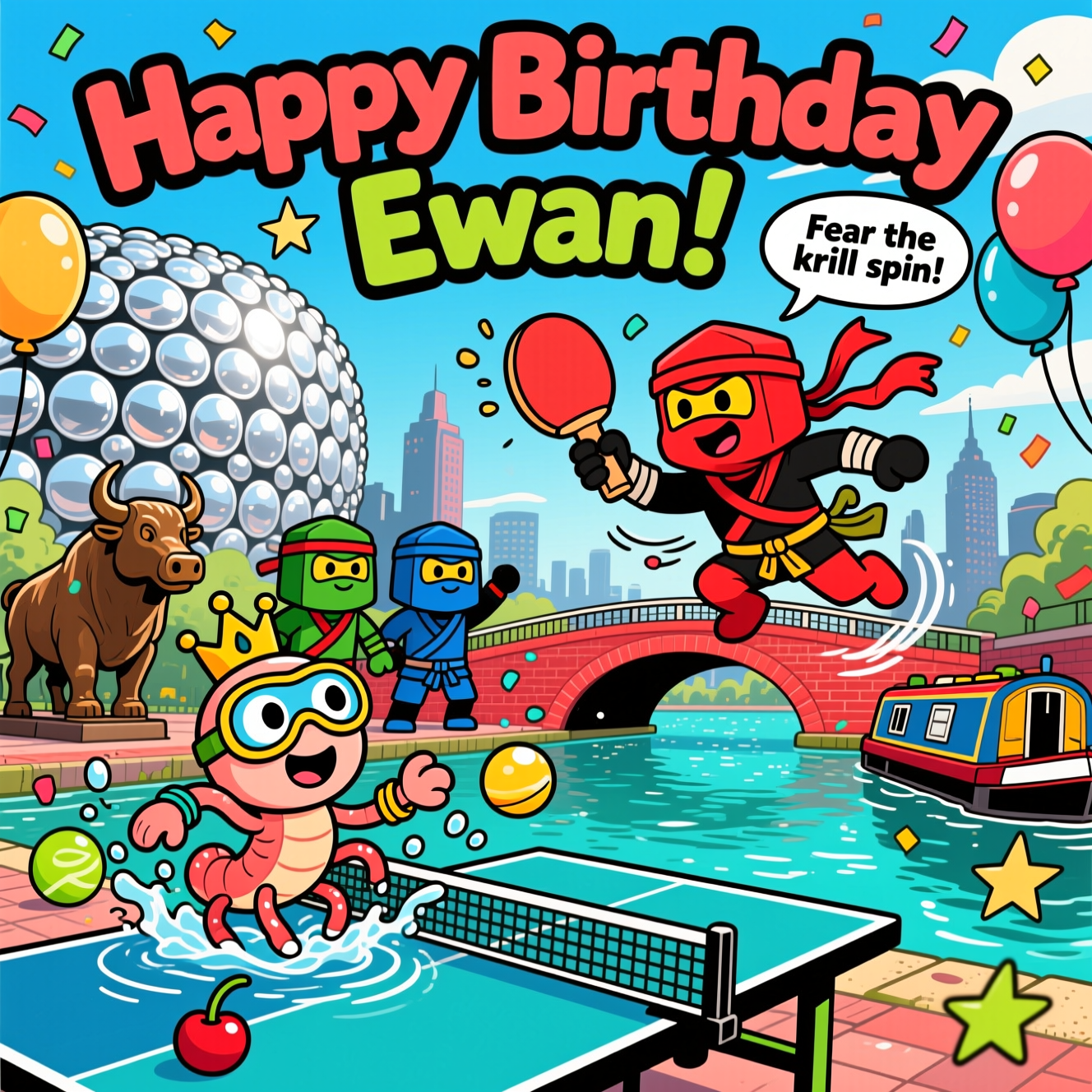 Sea monkeys, Ninjago, table tennis, and Birthday Card