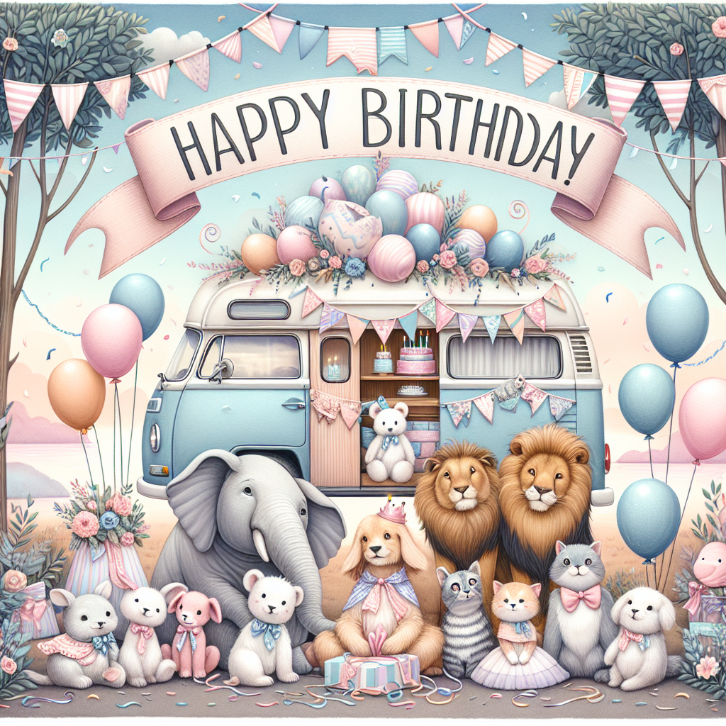 Camper vans Birthday Card