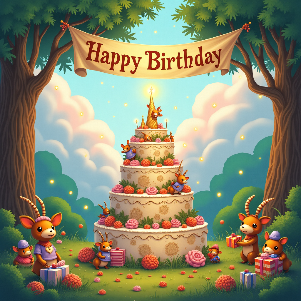 Cake, FFXIV, and Birthday Card