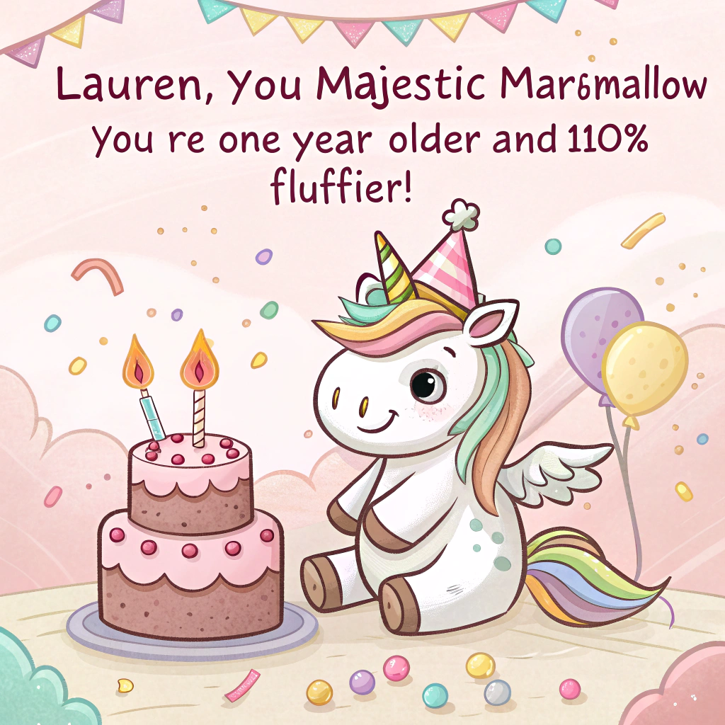 Squishmallow unicorn Birthday Card