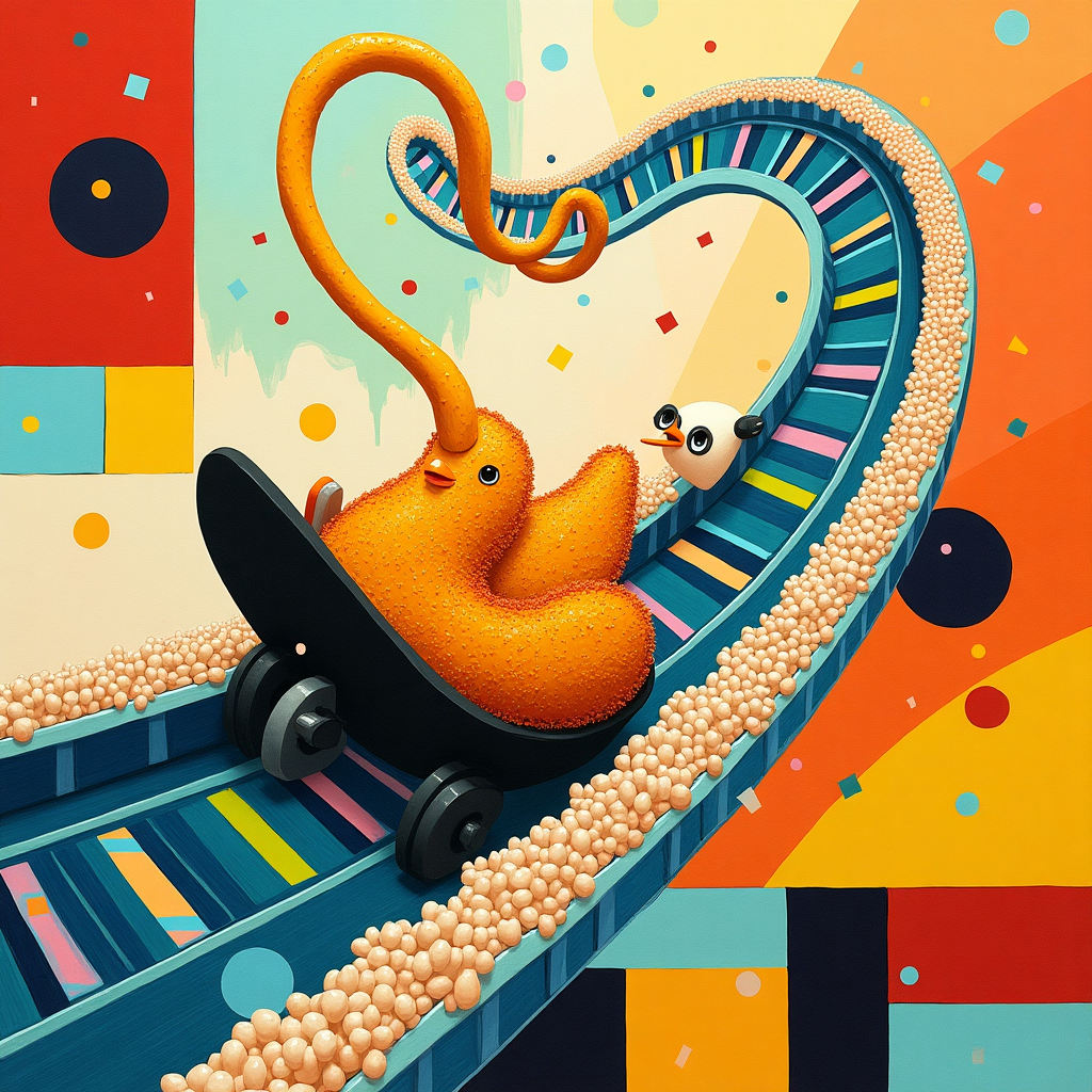  Chicken Katsu Curry Riding a roller coaster Birthday Card