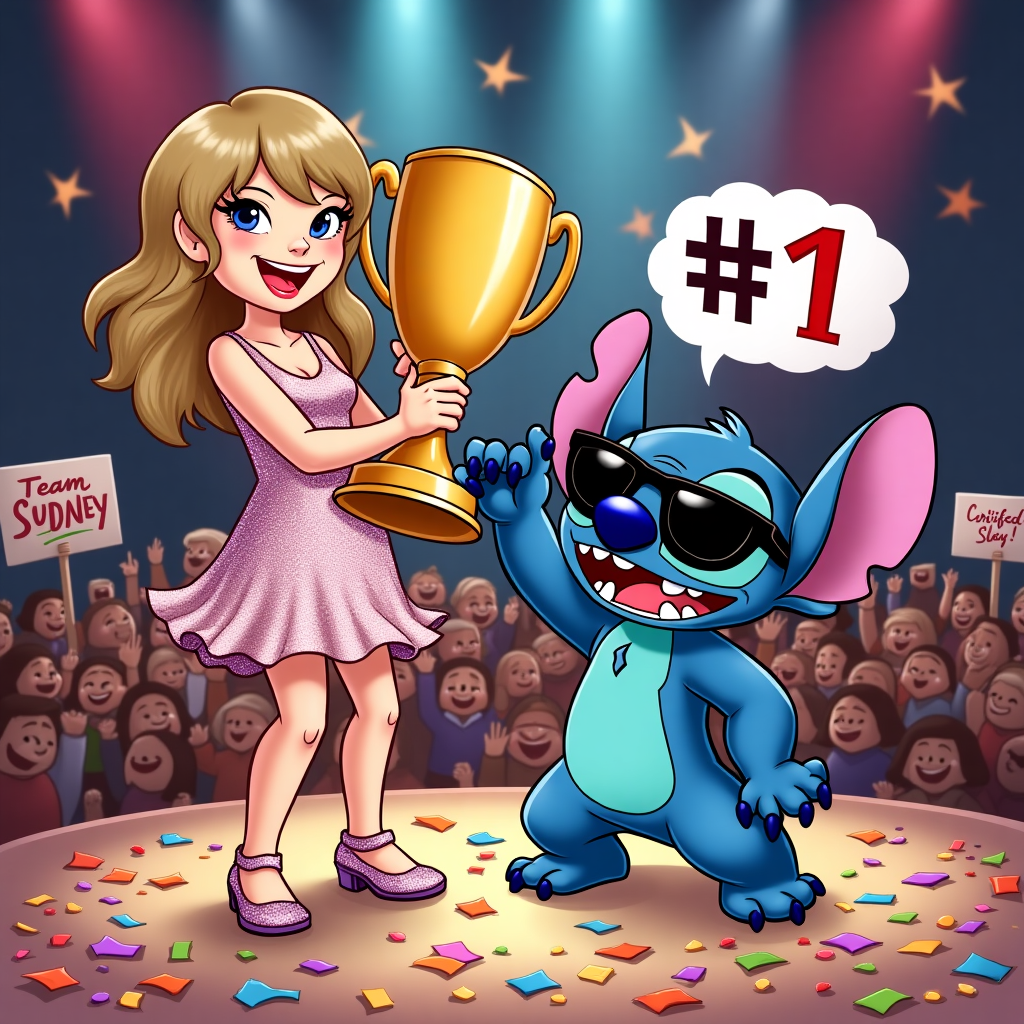 Taylor swift and stitch Congratulations Card