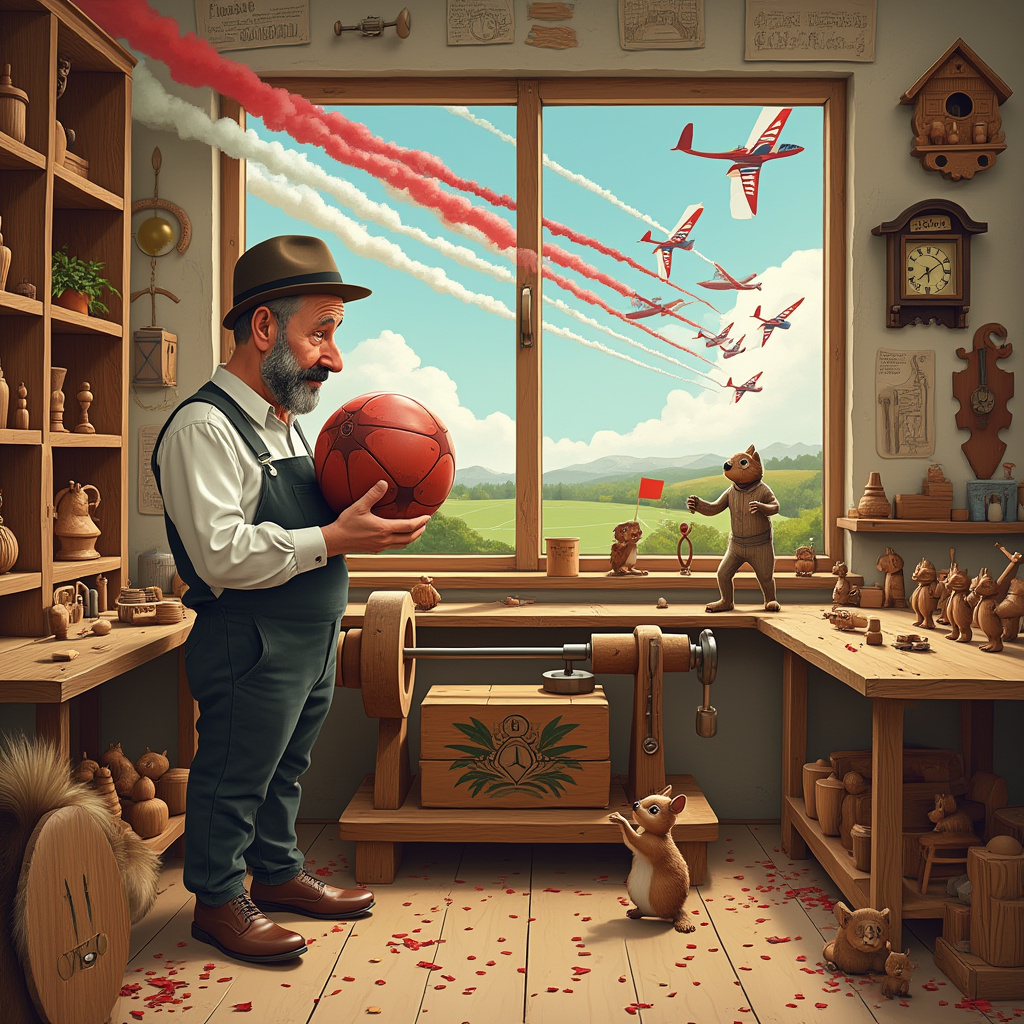 Wood work football the red arrows Birthday Card