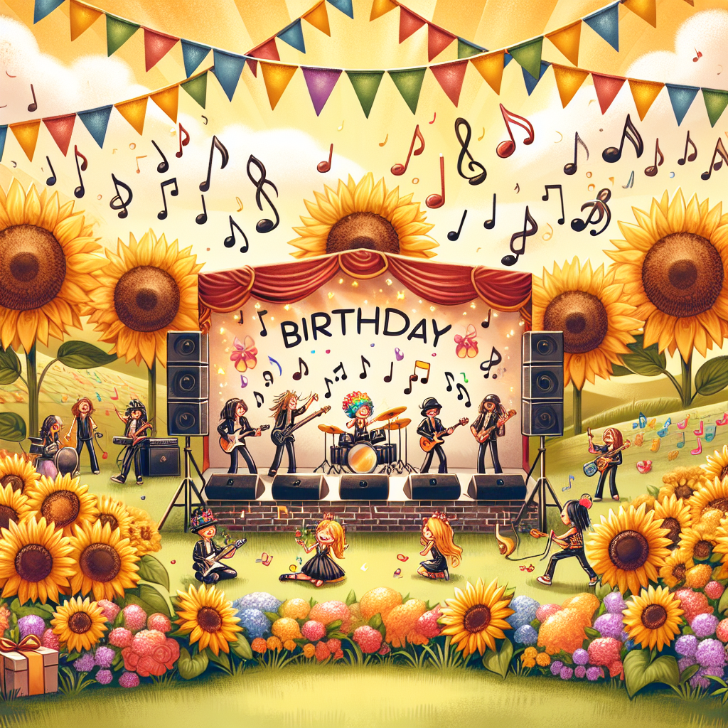 Sunflowers, Musicals, and My chemical romance Birthday Card
