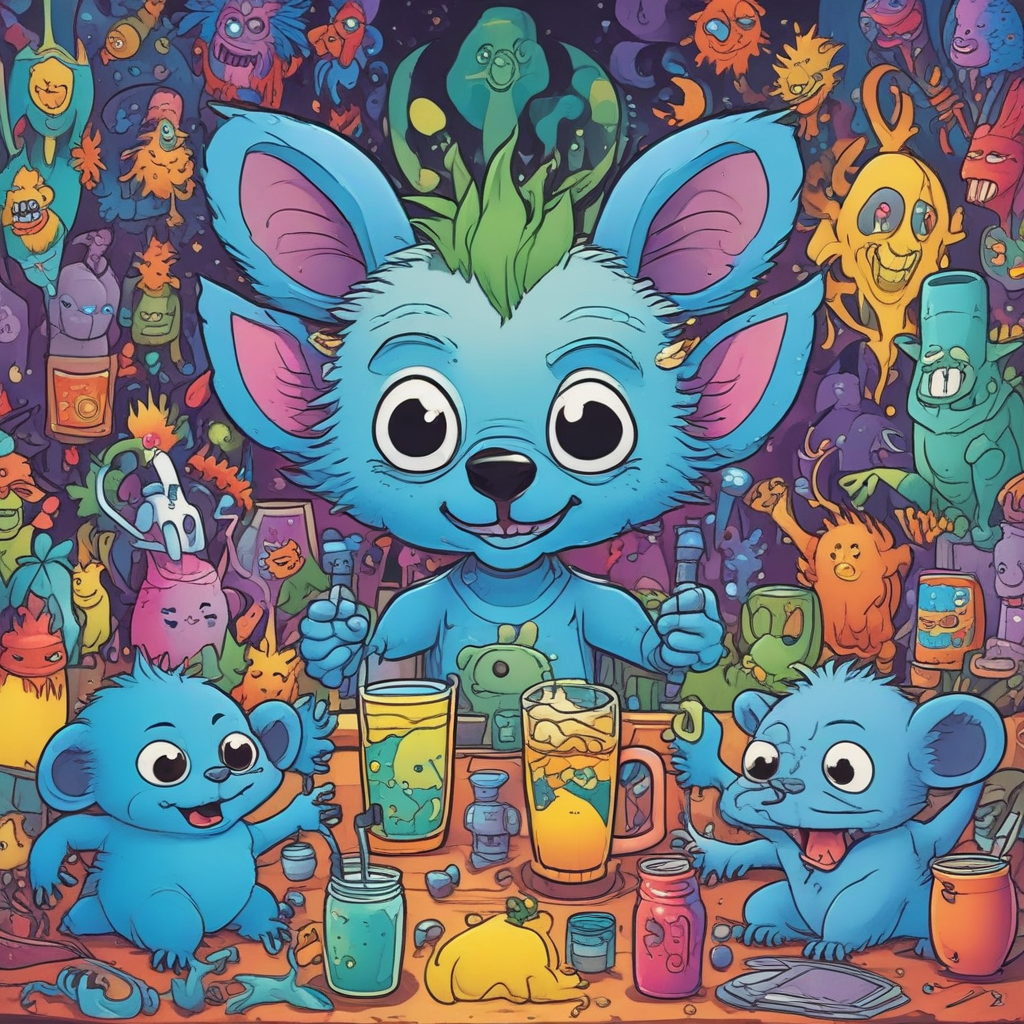 Cartoon Funny, In an upbeat animated environment, a lively scene features a blue, spiky-haired alien creature, bearing a resemblence to a koala, engaging in the act of concocting colorful beverages, his eyes shimmering with light-hearted mischief. On the bodies of the attending characters, tattoos showcasing generic fantasy figures that capture the spirit of timeless animated storytelling are present, combining elements of playfulness and fondness for the fantastical. The atmosphere is crackling with the excitement for an imminent dramatic spectacle, with the stage adorned with imaginative and oversized props that encapsulate the narratives seen in animated tales. The space rings with the sound of laughter as the comically exaggerated, birthday-themed play takes place, showcasing a spirited theatrical vibe unique to this distinctive celebration.
Generated with these themes: Cocktails, Stitch (Disney), Tattoos, Theatre, and Anime.
Made with ❤️ by AI.