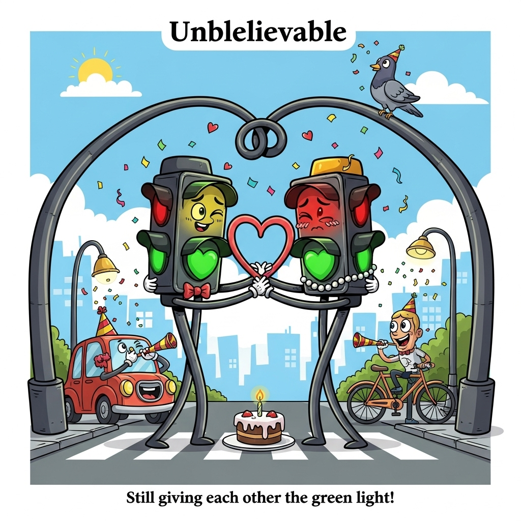 Traffic lights , and Anniversary Card