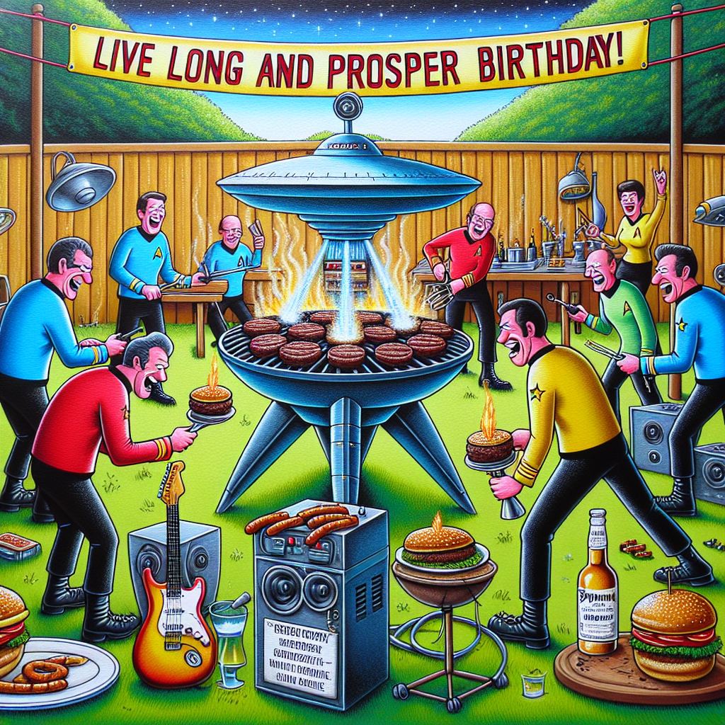 Jack daniels whiskey, Star trek, Burgers, Sausages, and Heavy metal music Birthday Card