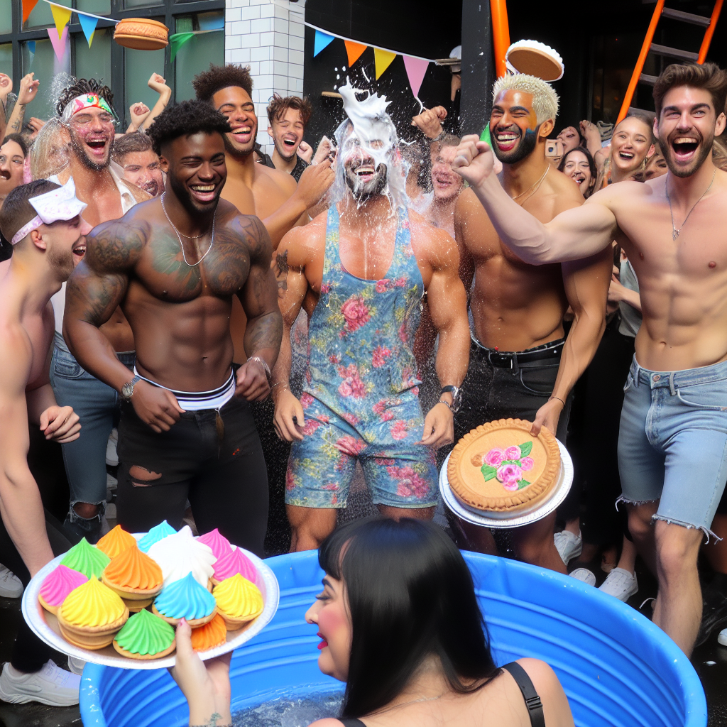 Shirtless hunks, custard pie fights, gunge Birthday Card