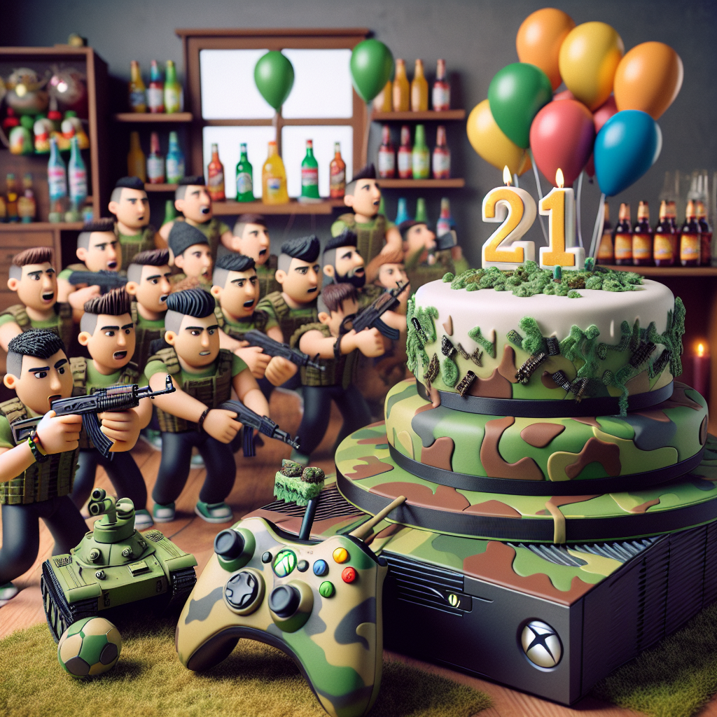 21, Xbox, Army, and Booze Birthday Card