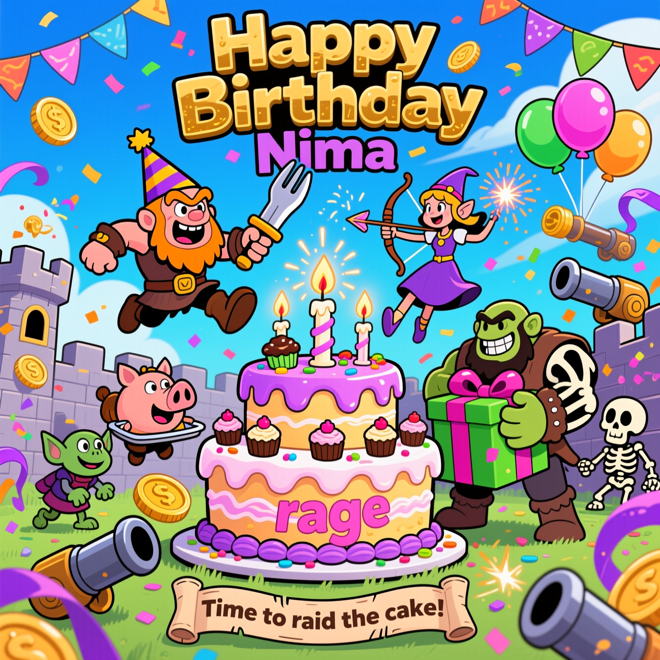 Clash of clans , and Birthday Card