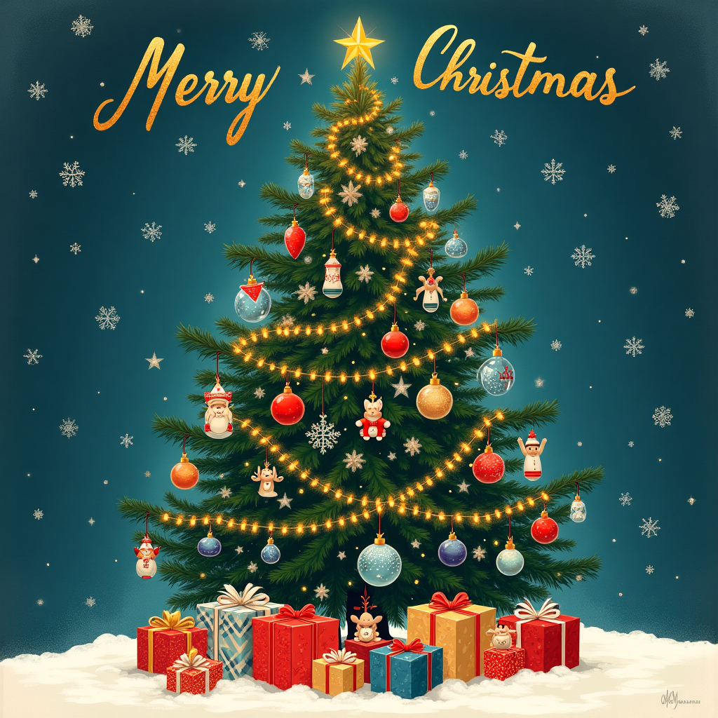 Chrsitmas tree, Says merry christmas, and Christmas Card