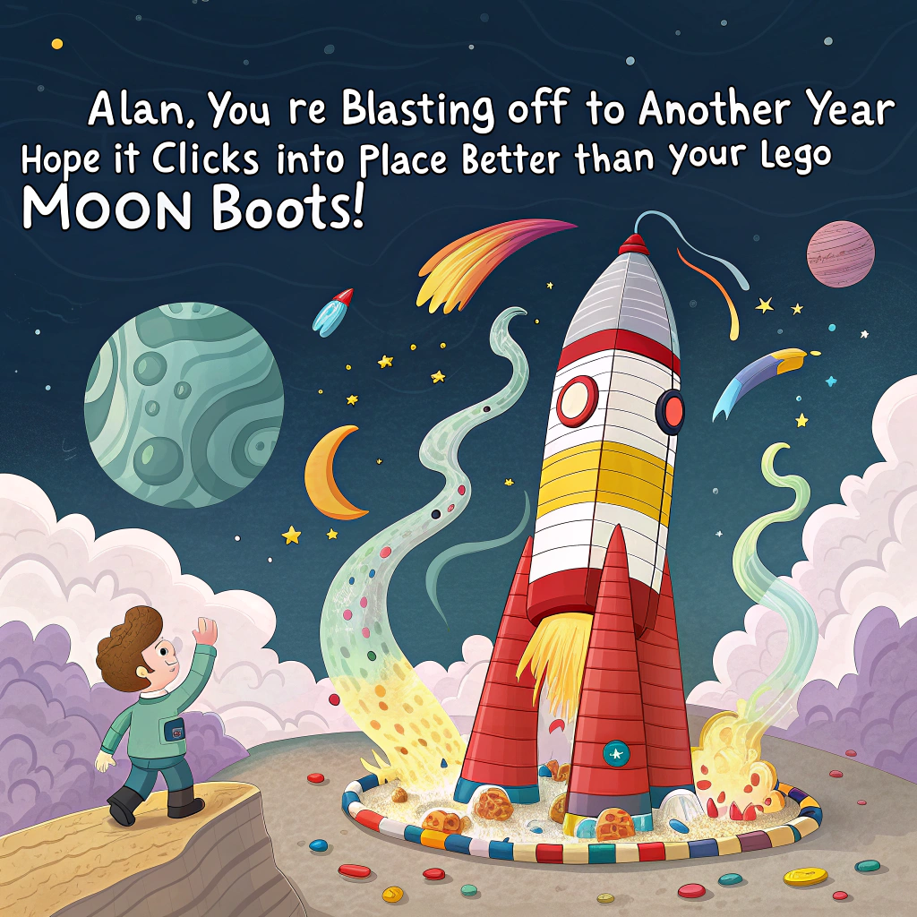 Lego rocket Birthday Card