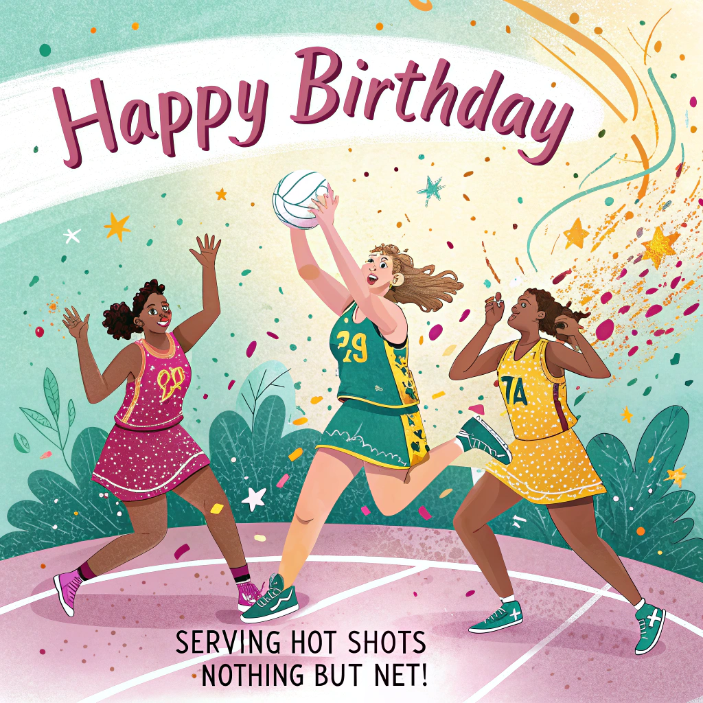 Netball player, and Birthday Card