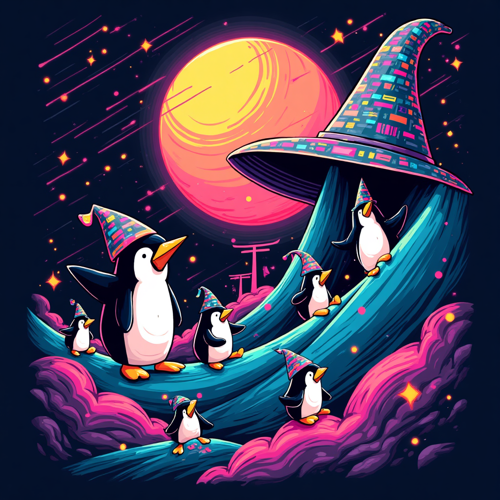 Wizards, penguins, programming, gaming, japan, and Birthday Card