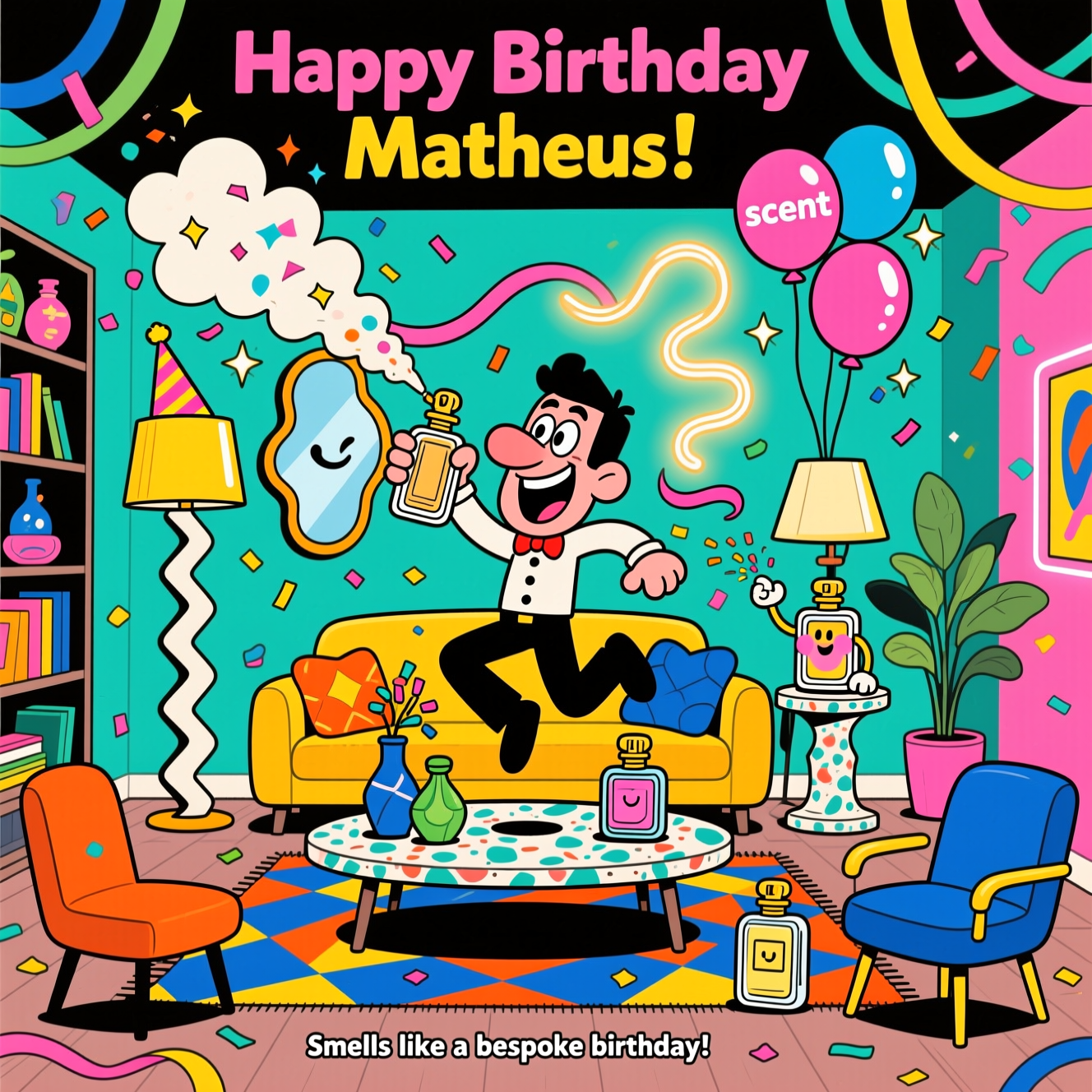 Perfume lover, bespoke unique home decor lover, and Birthday Card