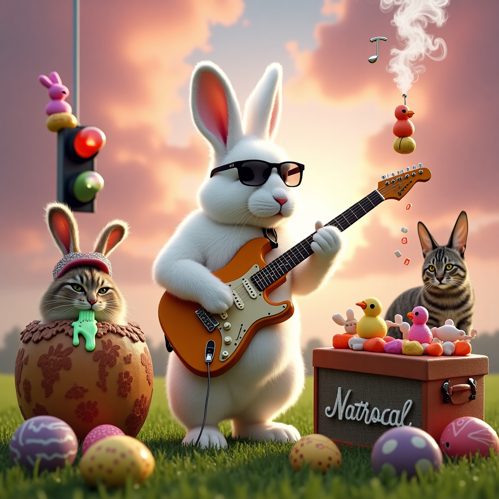Food, Playing Guitar, Meth, Liqour, and Pussy Easter Card