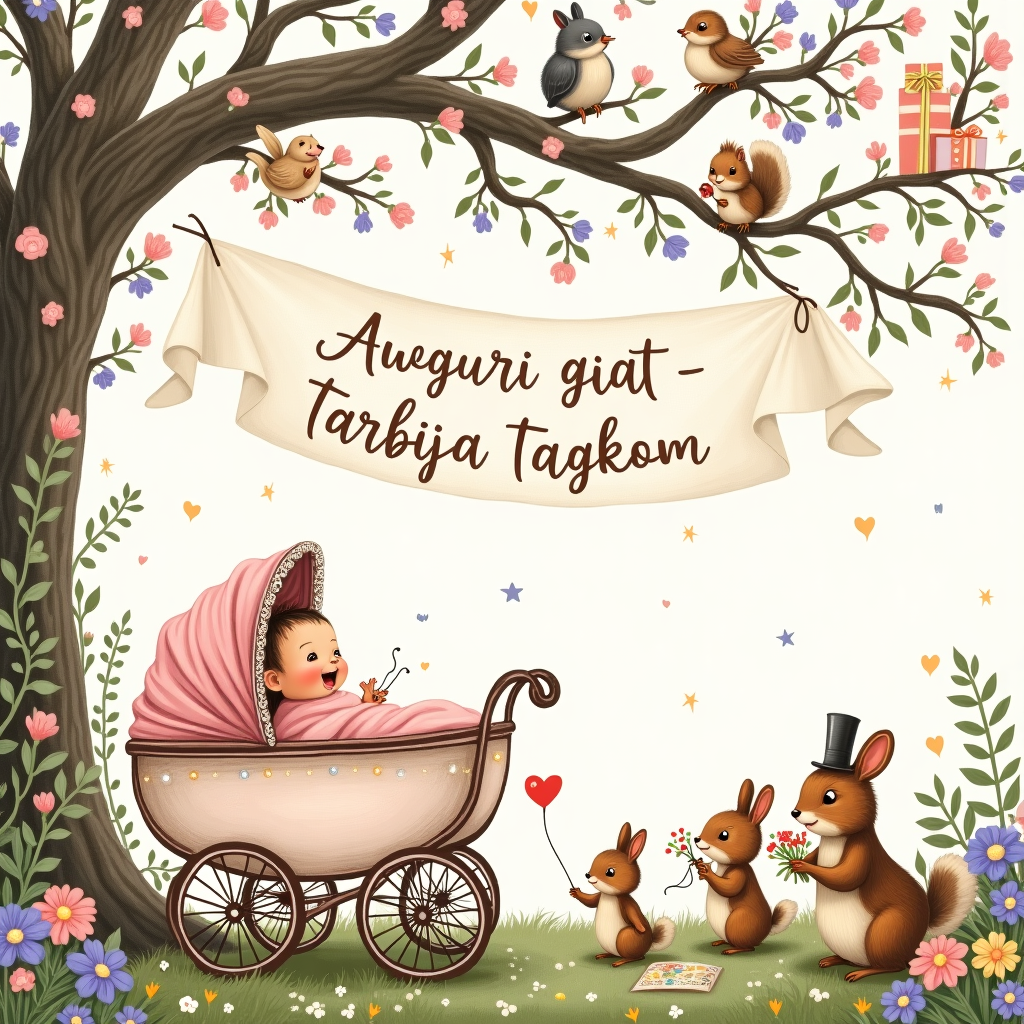 Baby girl New-baby Card