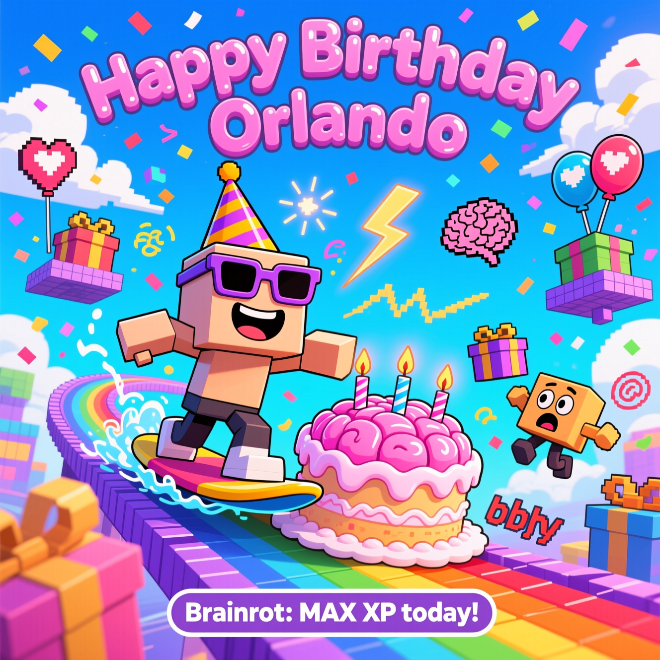 Roblox, Brainrot, and Birthday Card