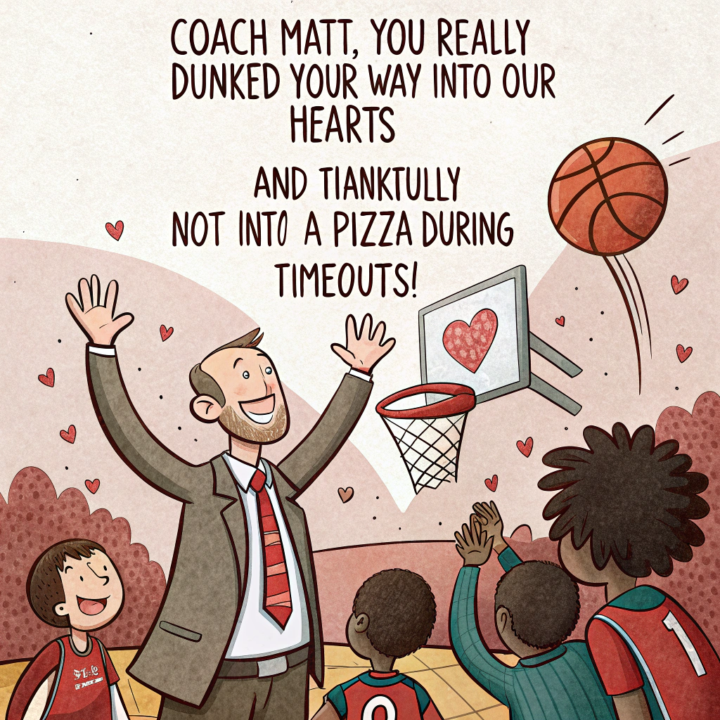 Basketball , U14’s Blazers, and Thank you Thank-you Card