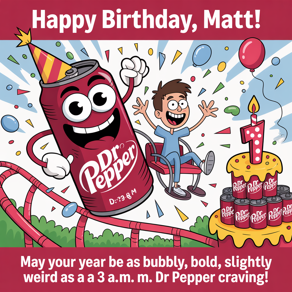 Dr Pepper , and Birthday Card