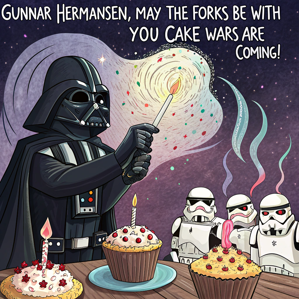 Vader, and Storm trooper Birthday Card