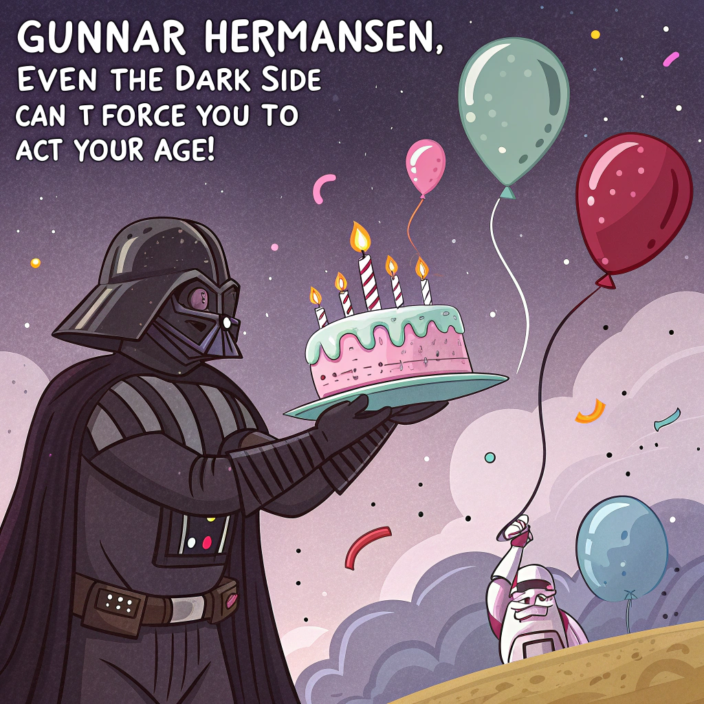 Vader, and Storm trooper Birthday Card
