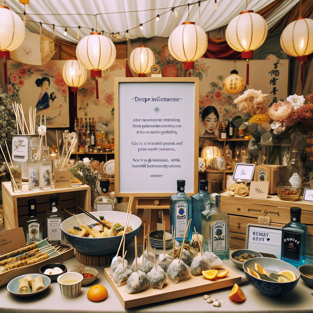 Asian food, Gin, and DIY Birthday Card