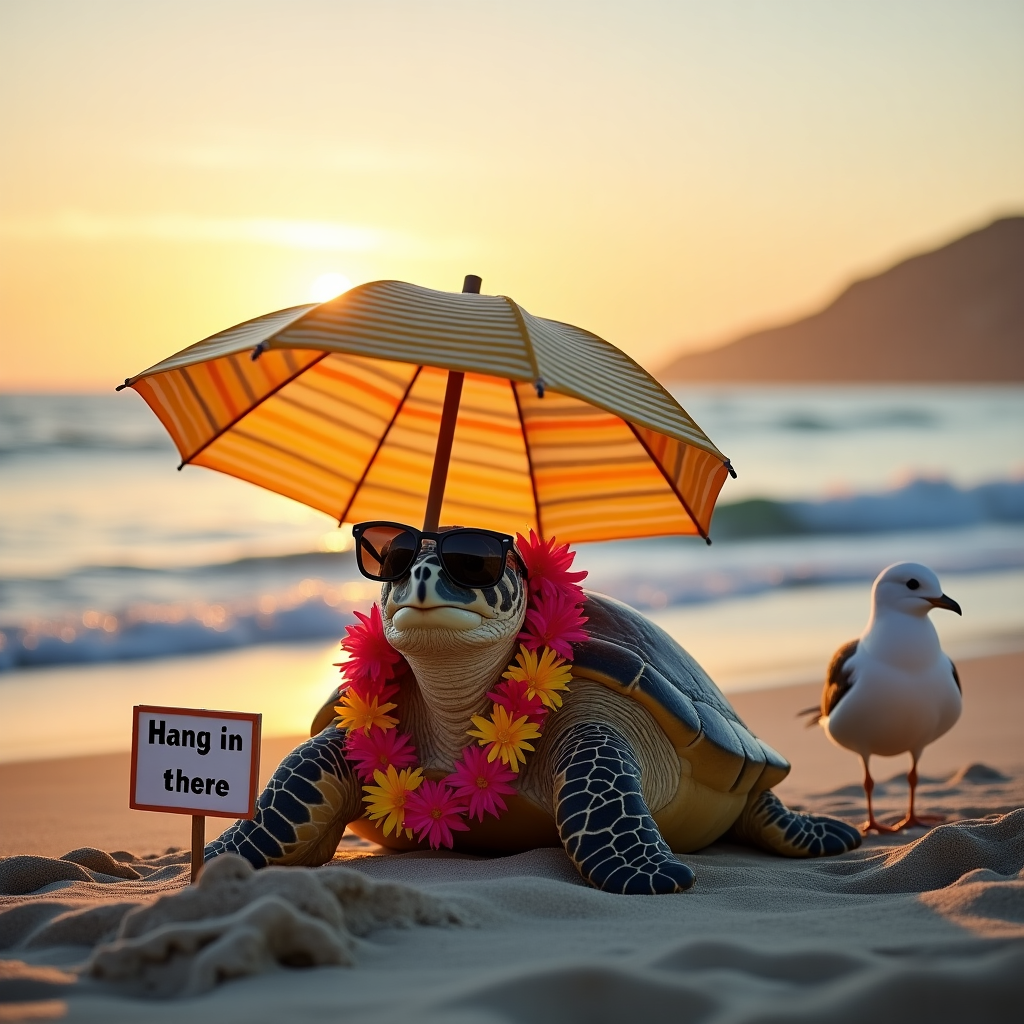 Hawaiian turtle, and Beach Sympathy Card