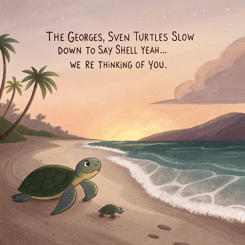 Hawaiian turtles, and Beach Sympathy Card