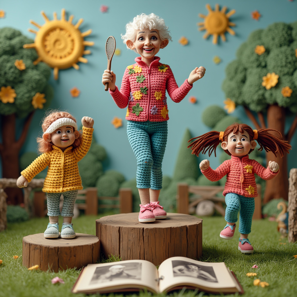 Crochet, Family history, and Athletics Birthday Card