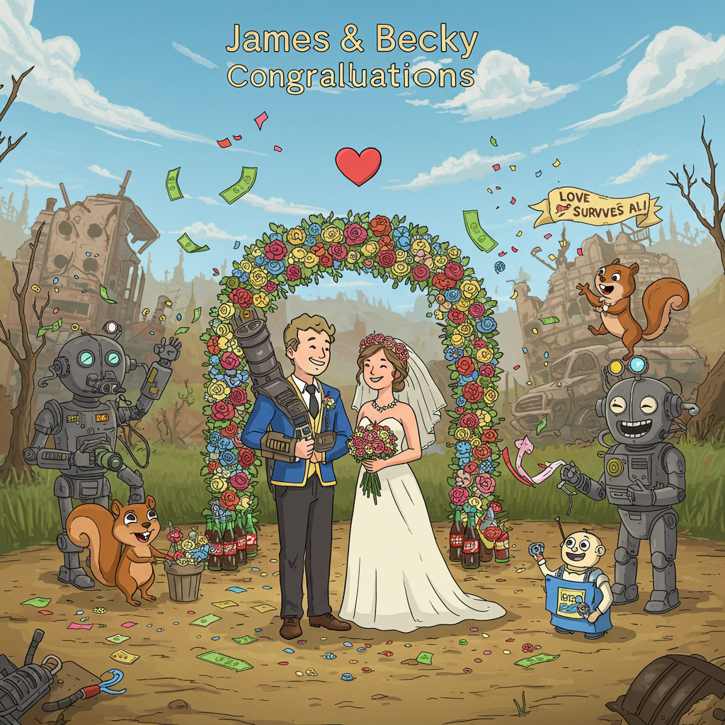 Fallout 4 video game, and Wedding Card